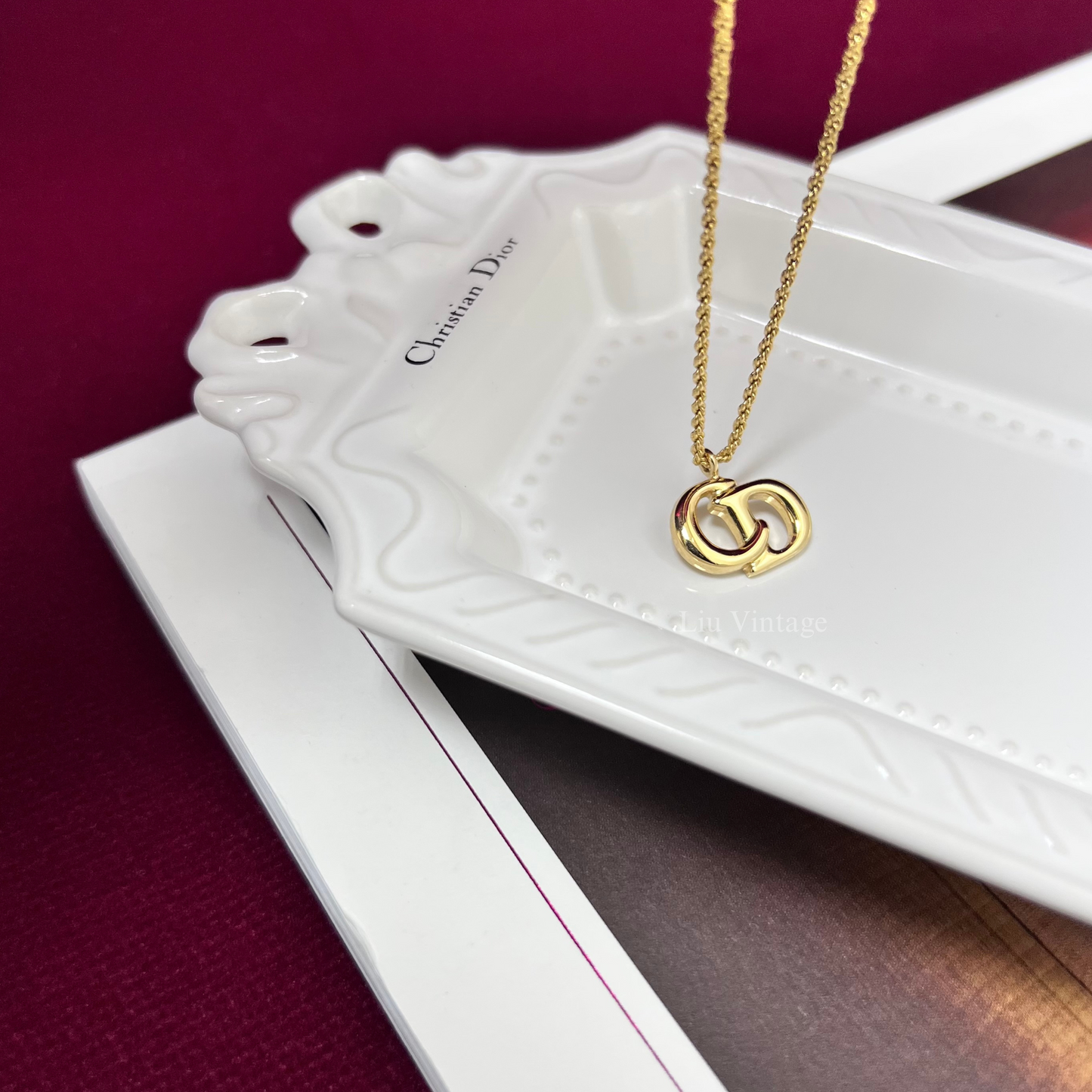 Vintage Dior CD necklace