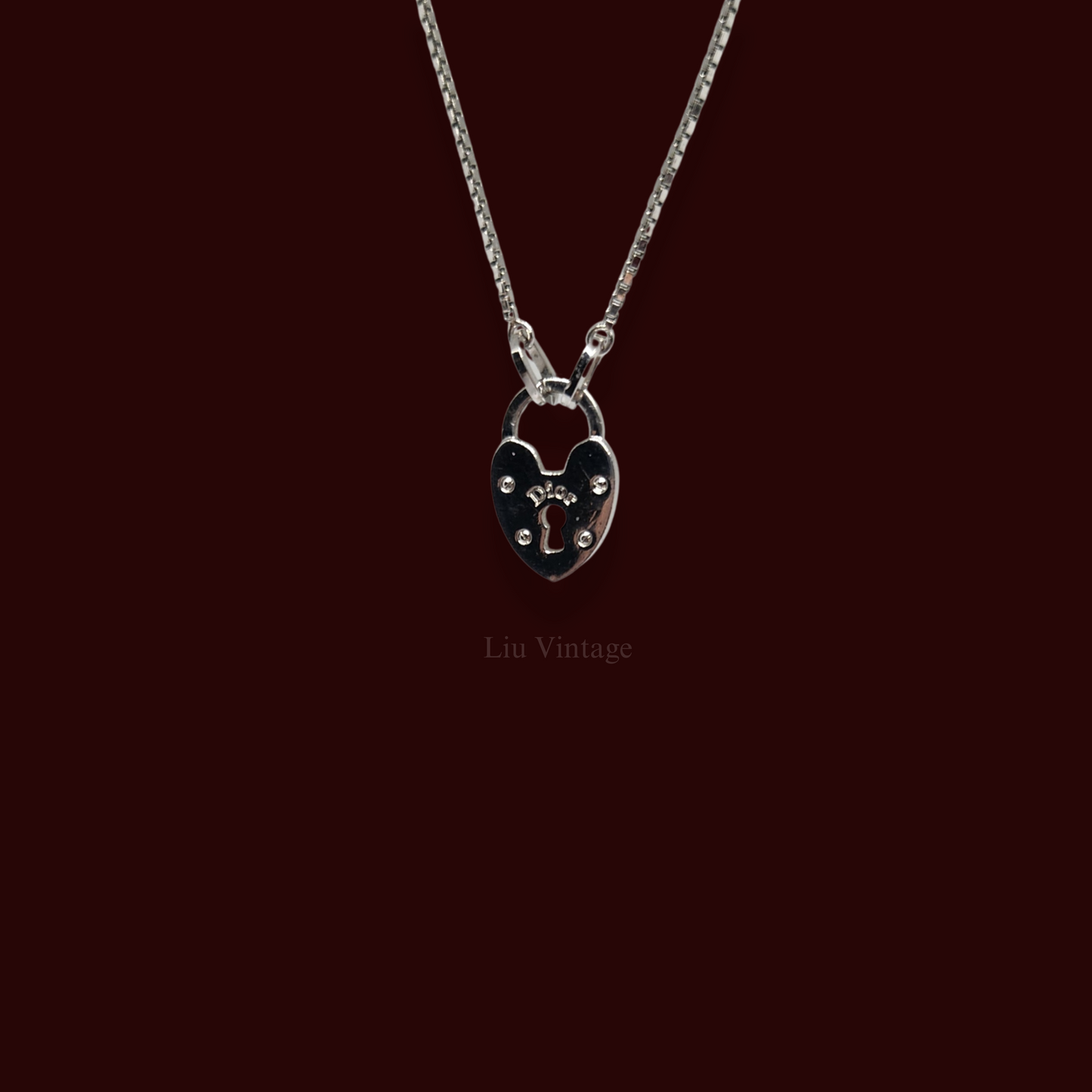 Vintage Dior Heart Lock Necklace