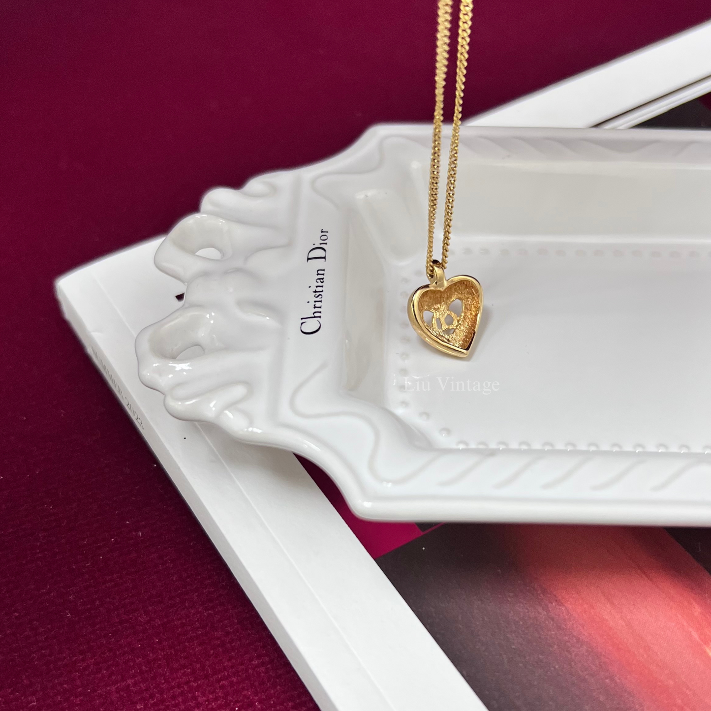 Vintage Dior Heart CD Cutout Necklace