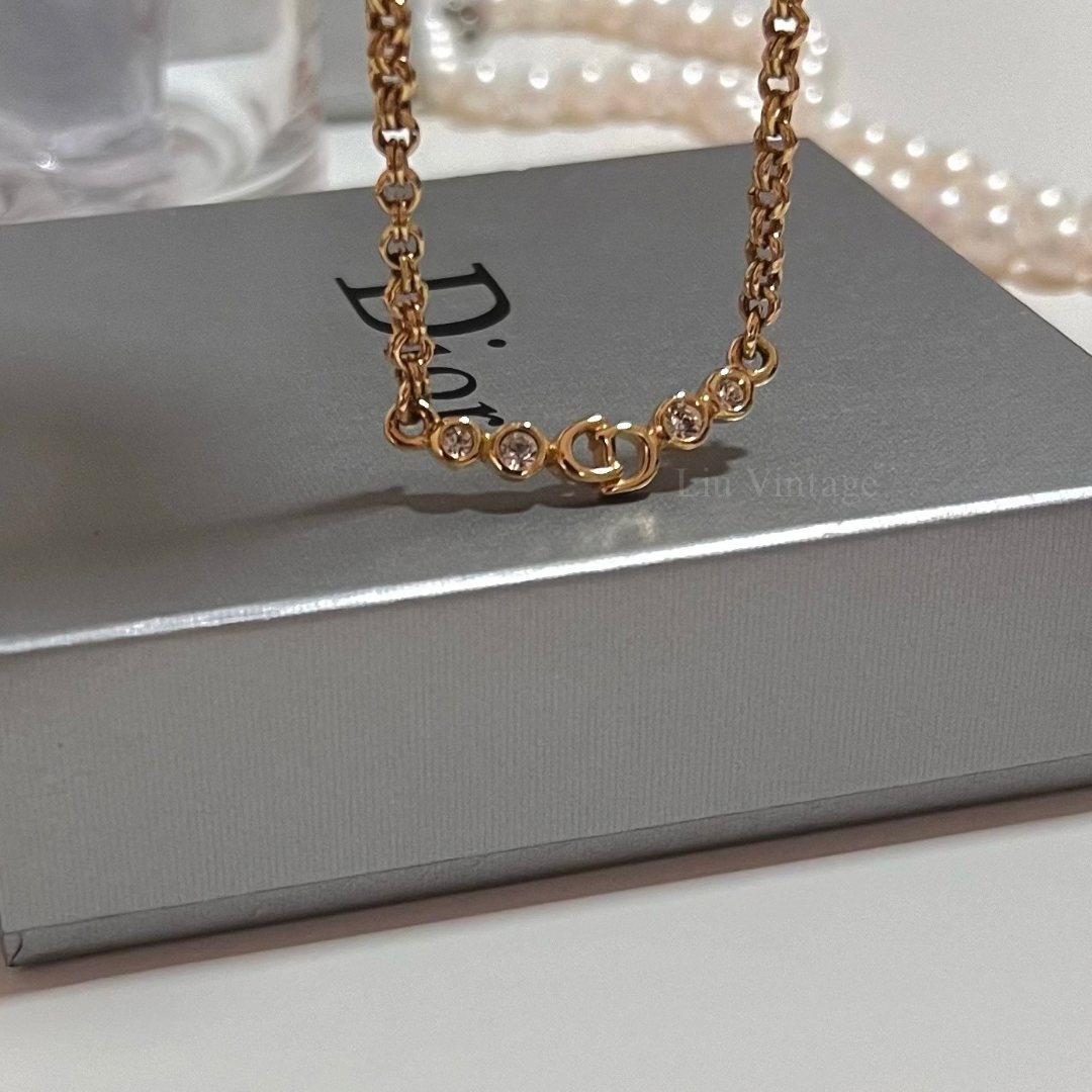 Vintage Dior CD Necklace (with crystals)