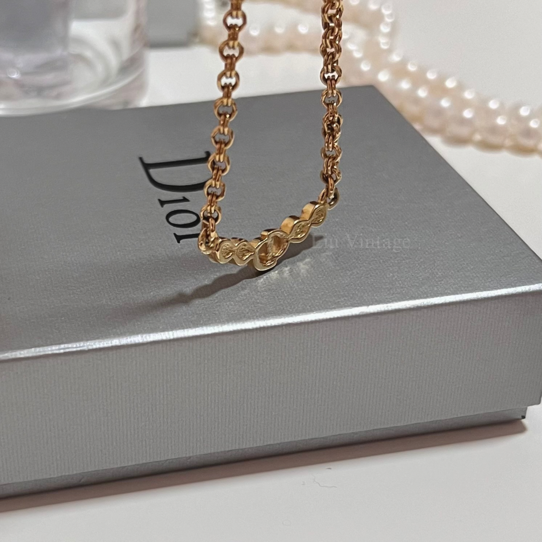 Vintage Dior CD Necklace (with crystals)