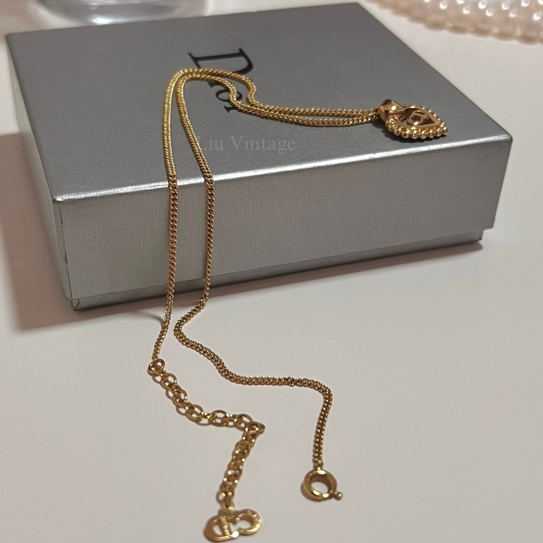 Vintage Dior Heart CD Necklace