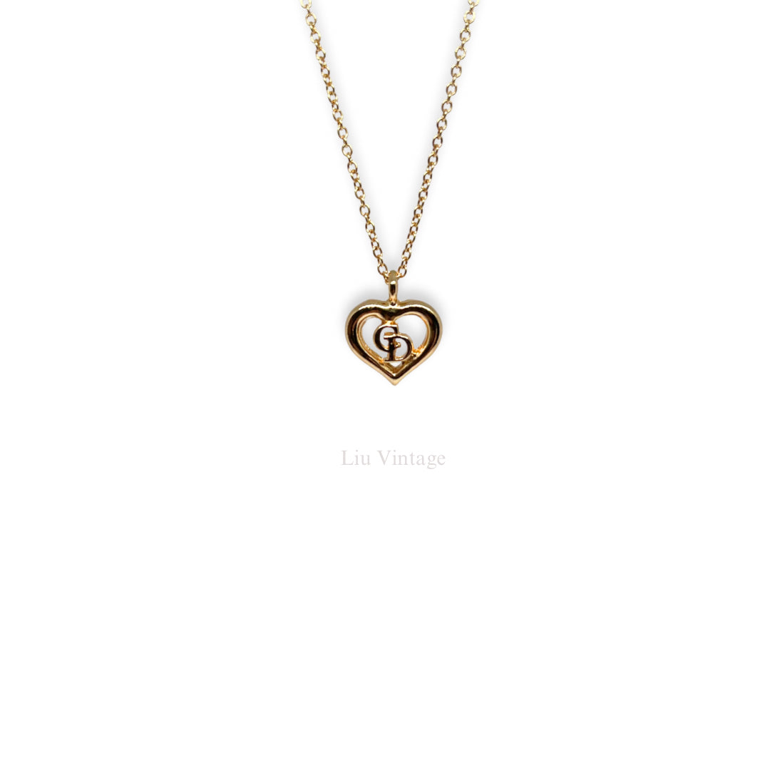 Vintage Dior heart necklace