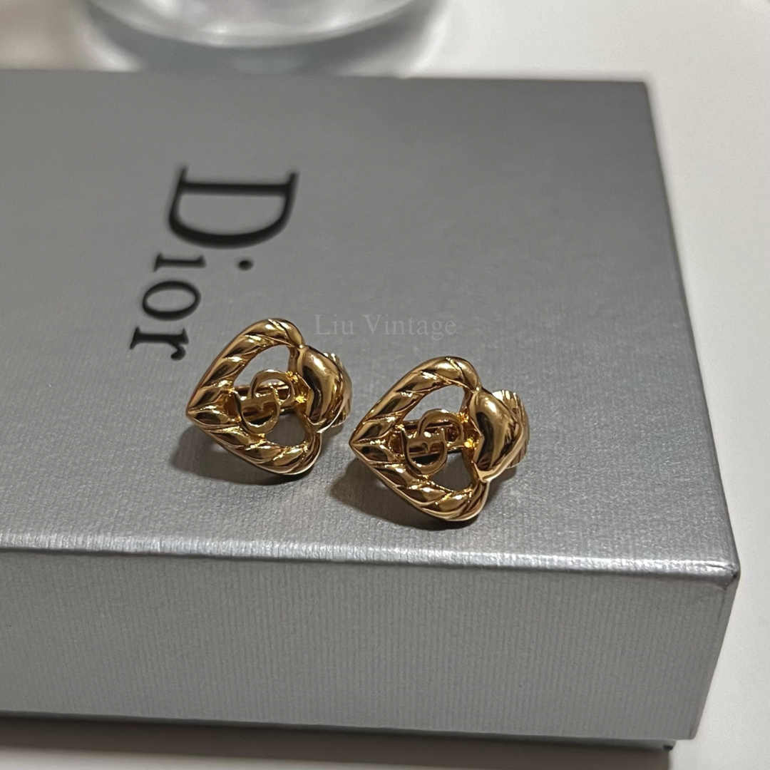 Vintage Dior Heart Clip Ons