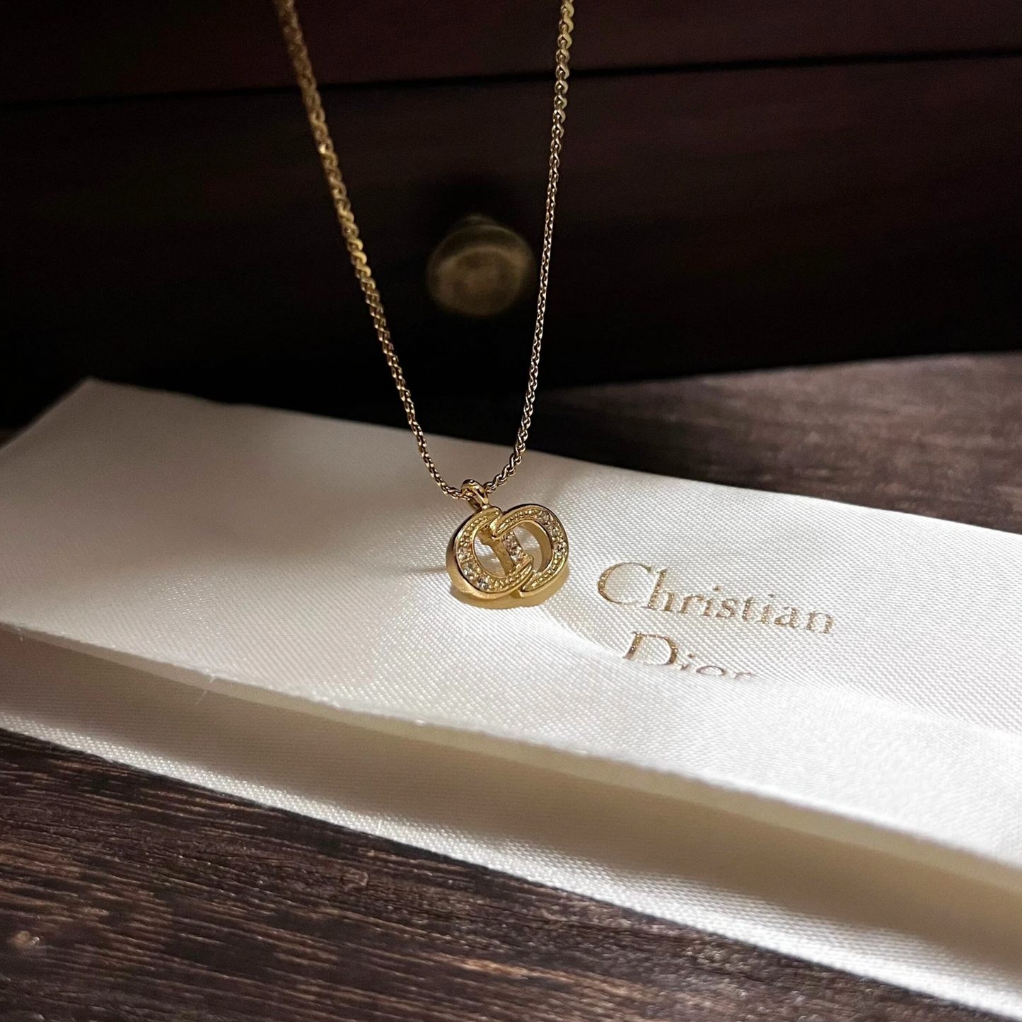 Vintage Dior CD with rhinestones