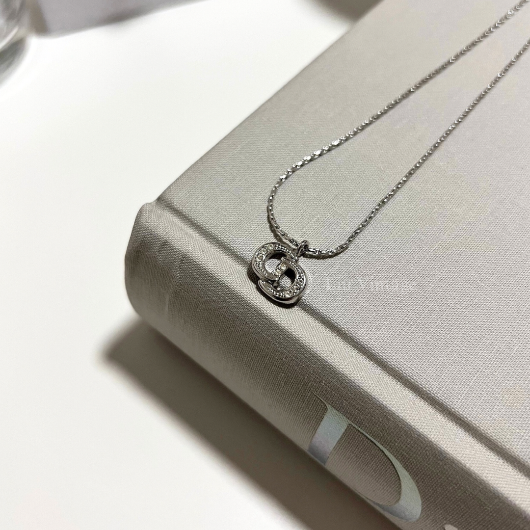 Vintage Dior CD Crystal in silver color