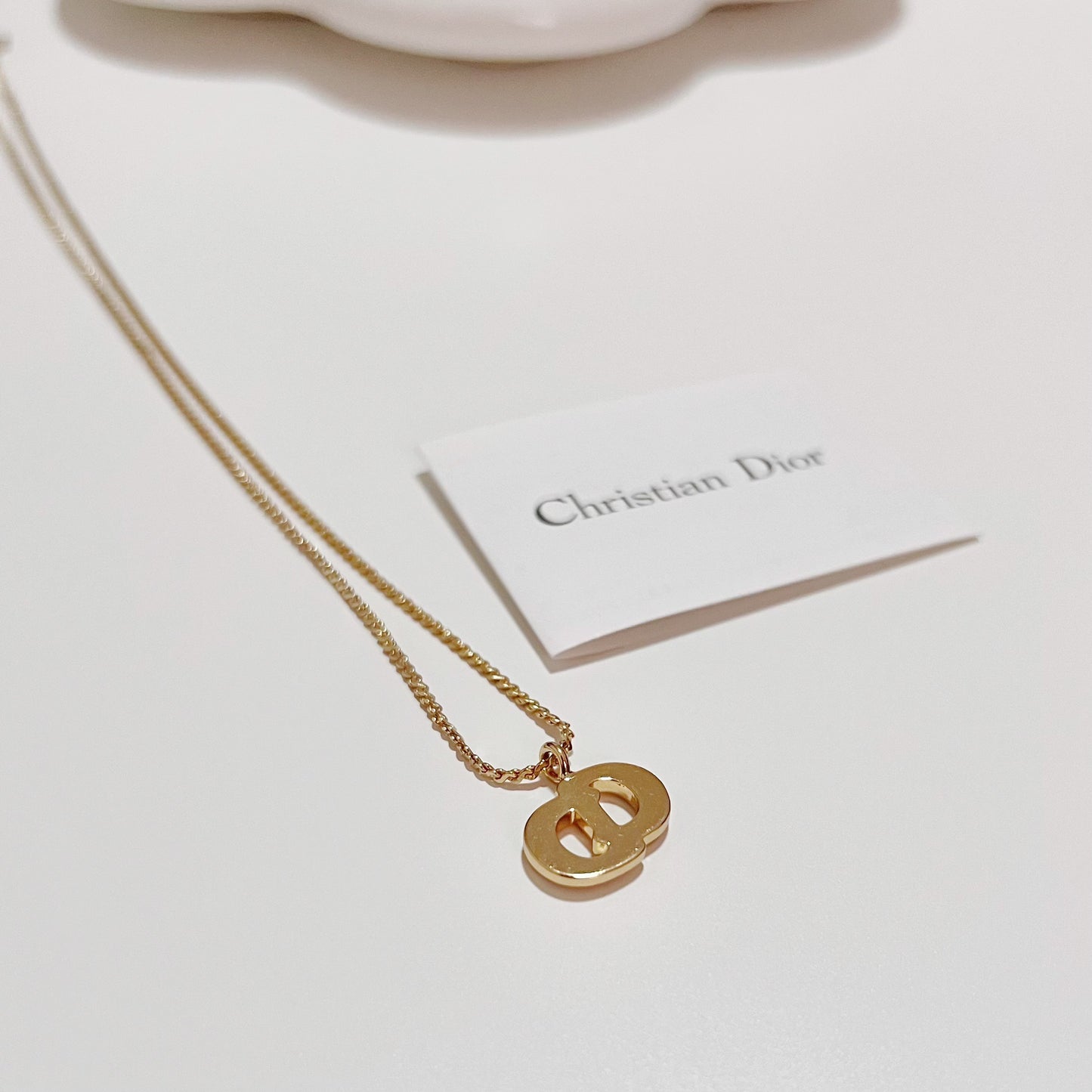 Vintage Dior Crystal CD Necklace