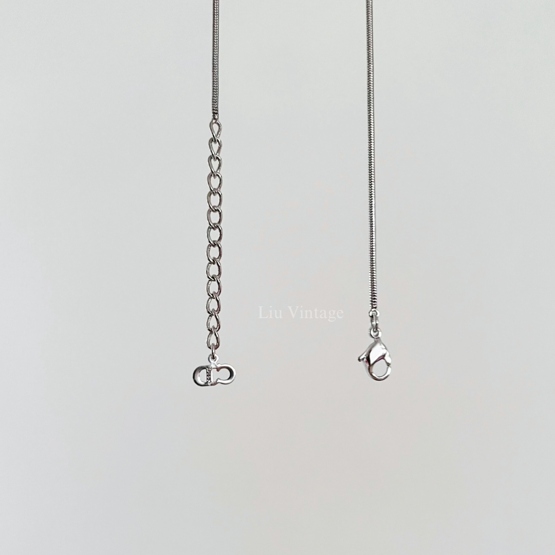 Vintage Dior 2 Way Oblique Tag Necklace