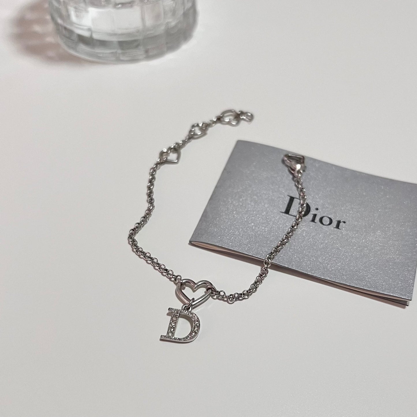 Vintage Dior Heart Dangling Bracelet