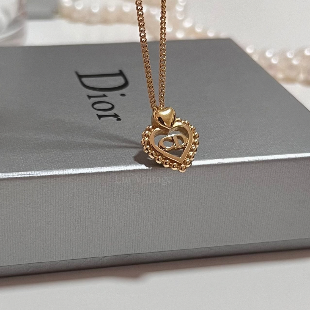 Vintage Dior Heart CD Necklace