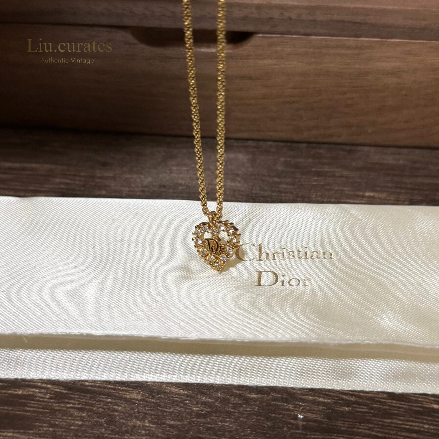 Vintage Dior Heart (rhinestones) Necklace
