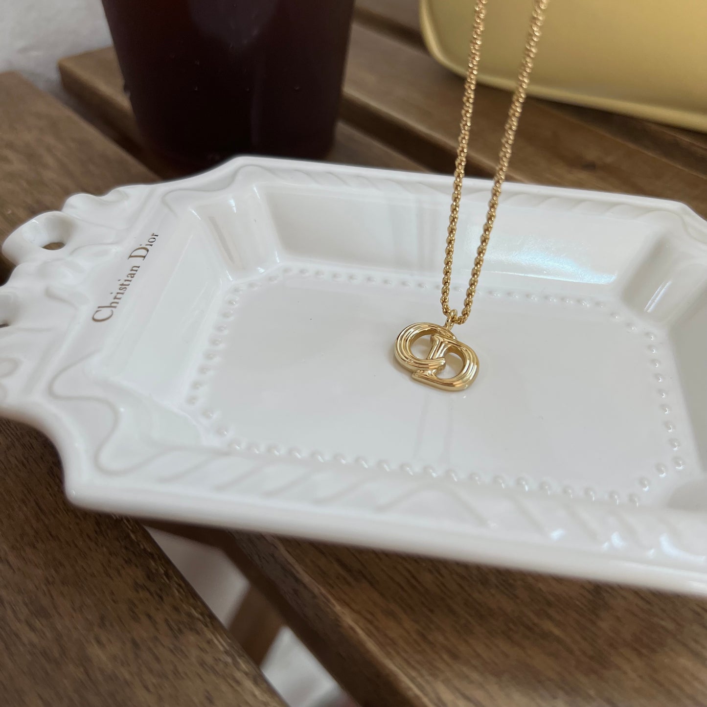 Vintage Dior Textured CD Necklace