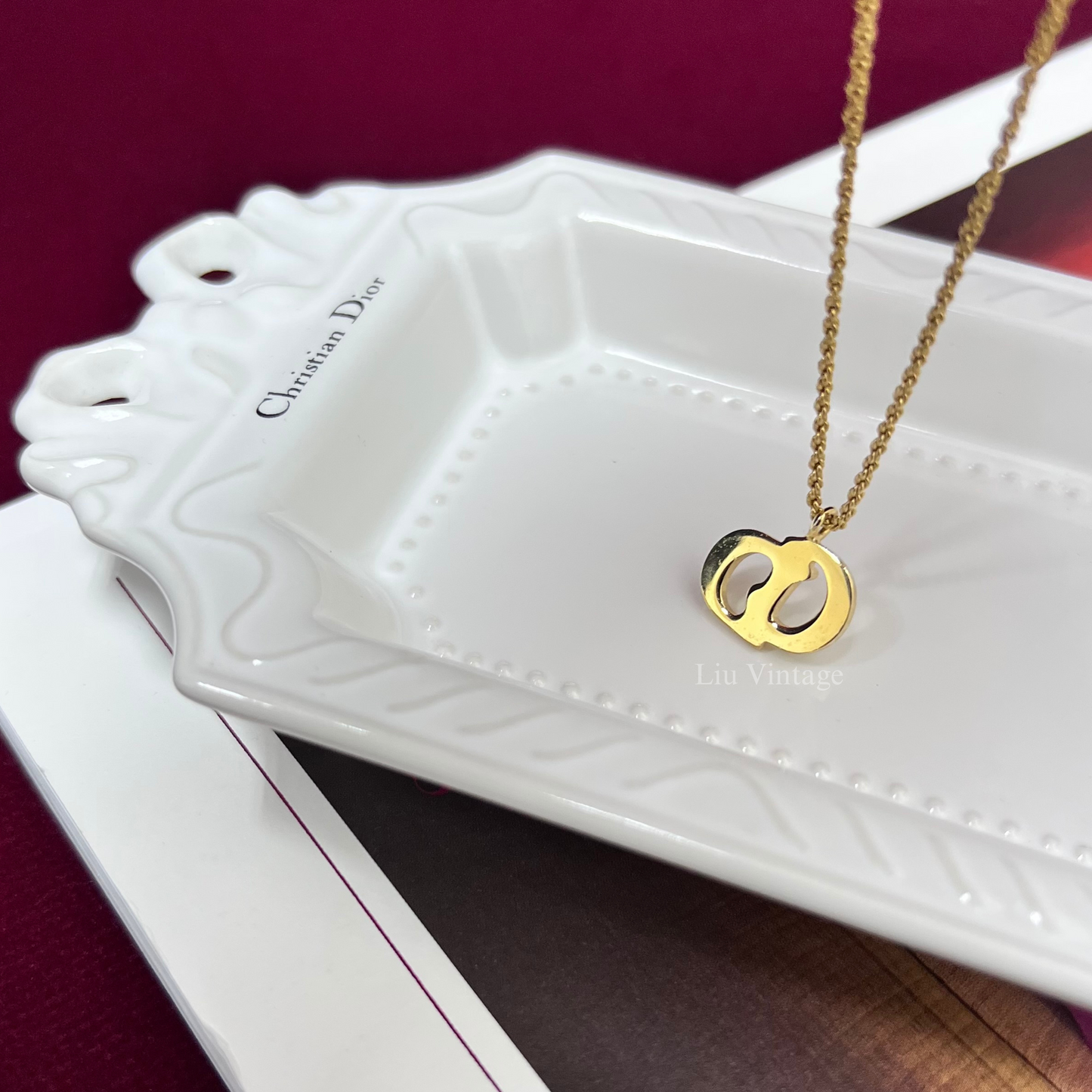 Vintage Dior CD necklace