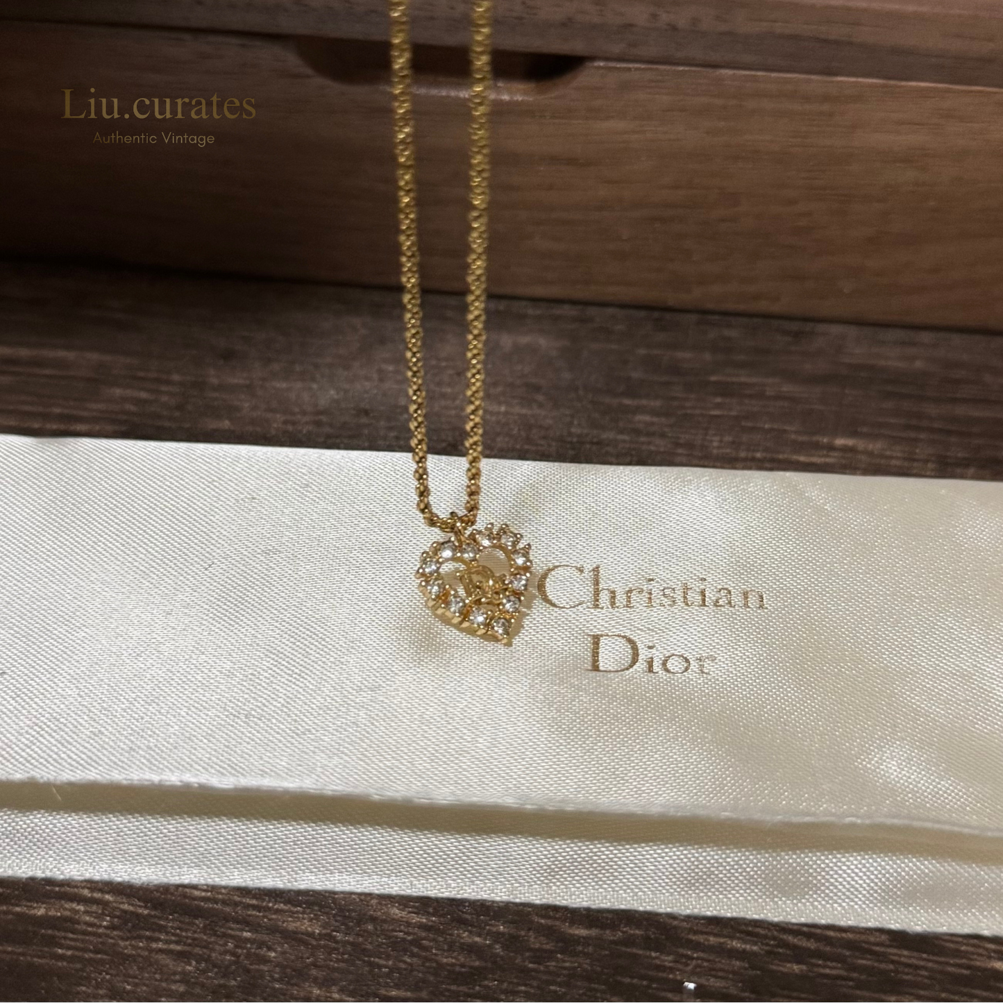 Vintage Dior Heart (rhinestones) Necklace