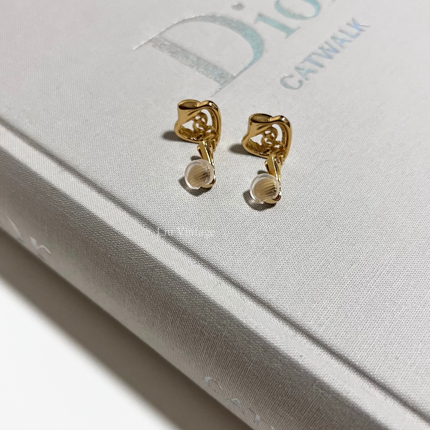 Vintage Dior Heart Clip On Earrings