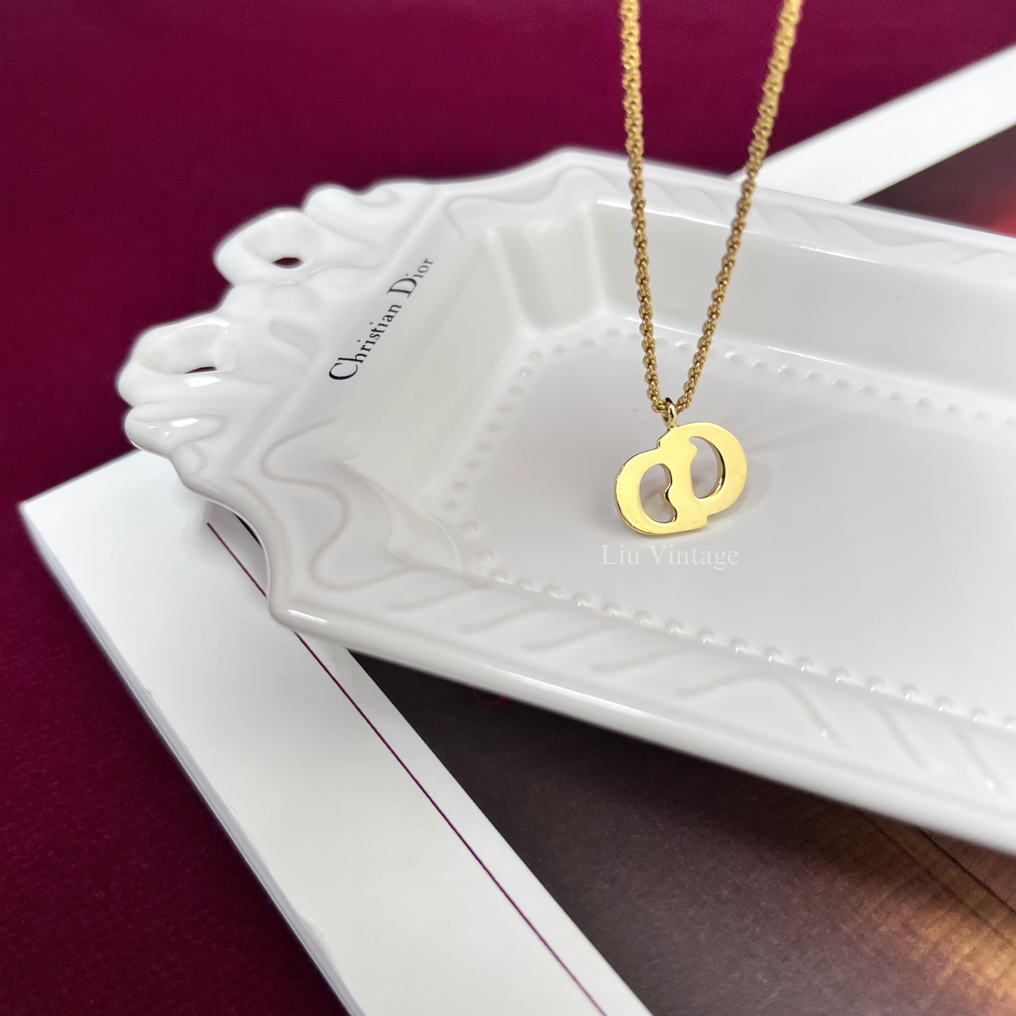 Vintage Dior CD necklace