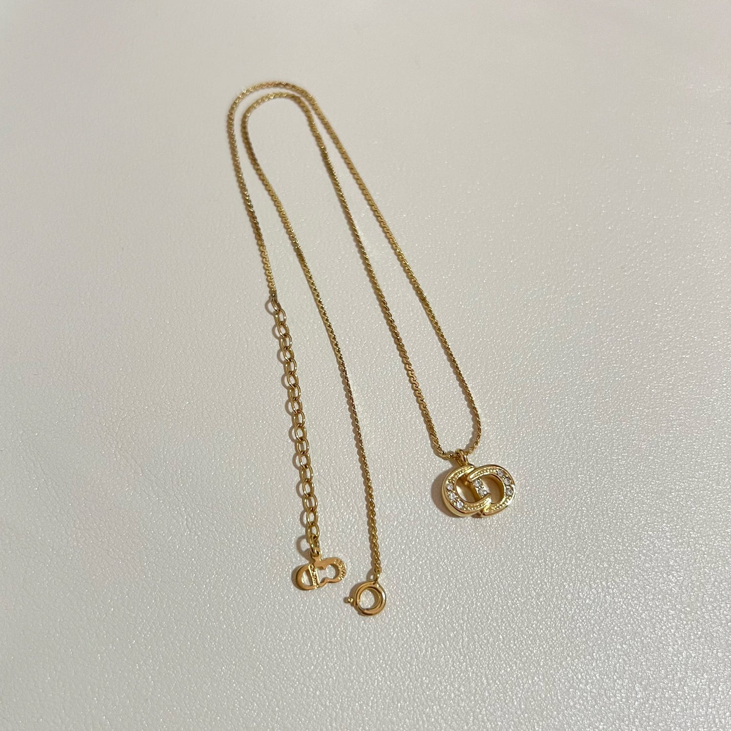 Vintage Dior Crystal CD Necklace