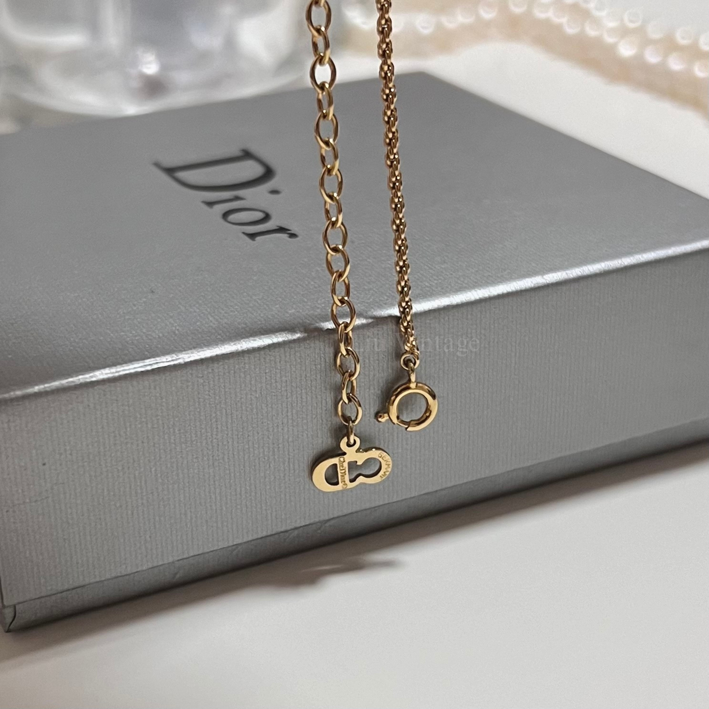 Vintage Dior Textured CD Necklace