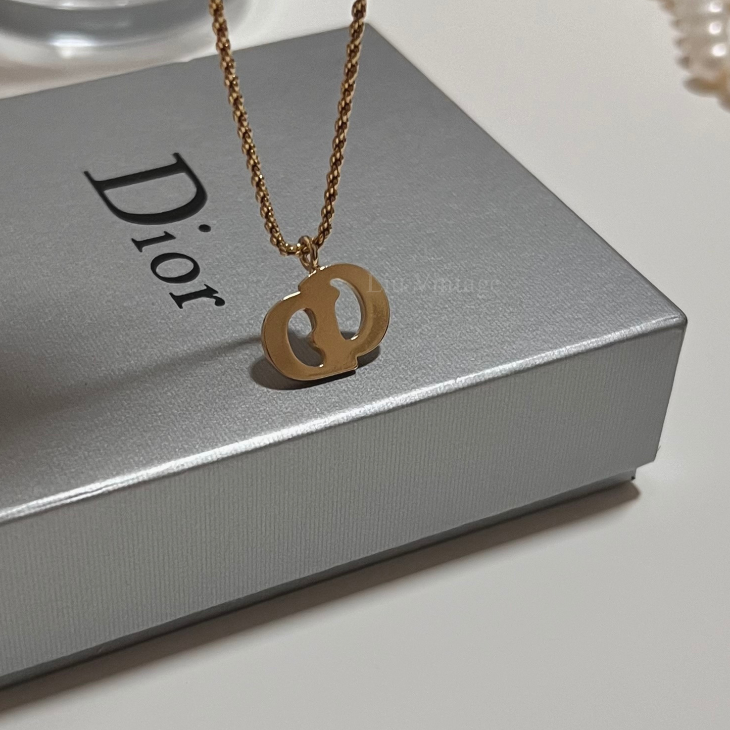Vintage Dior Textured CD Necklace