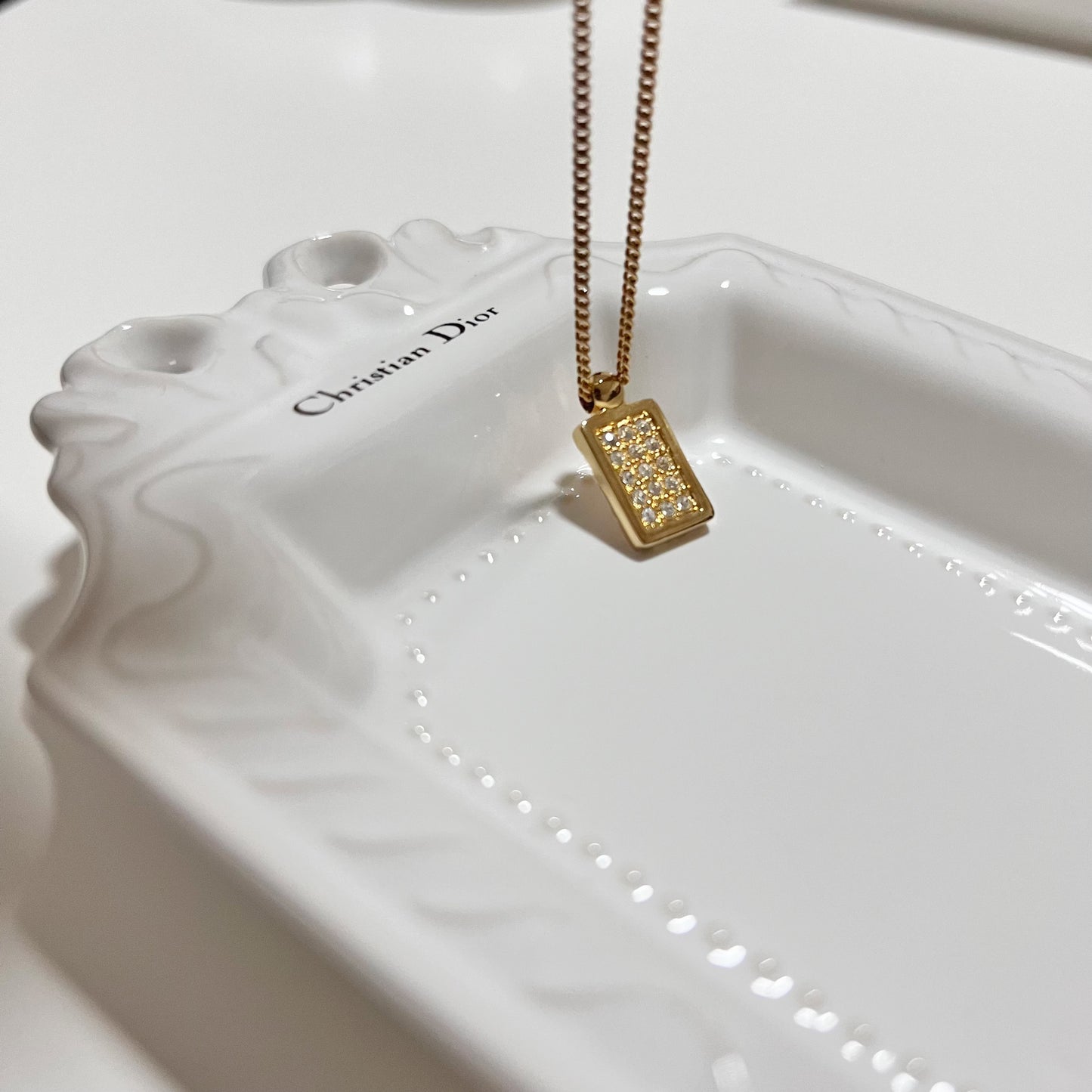 Vintage Dior Oblique Reversible Necklace (2 way)