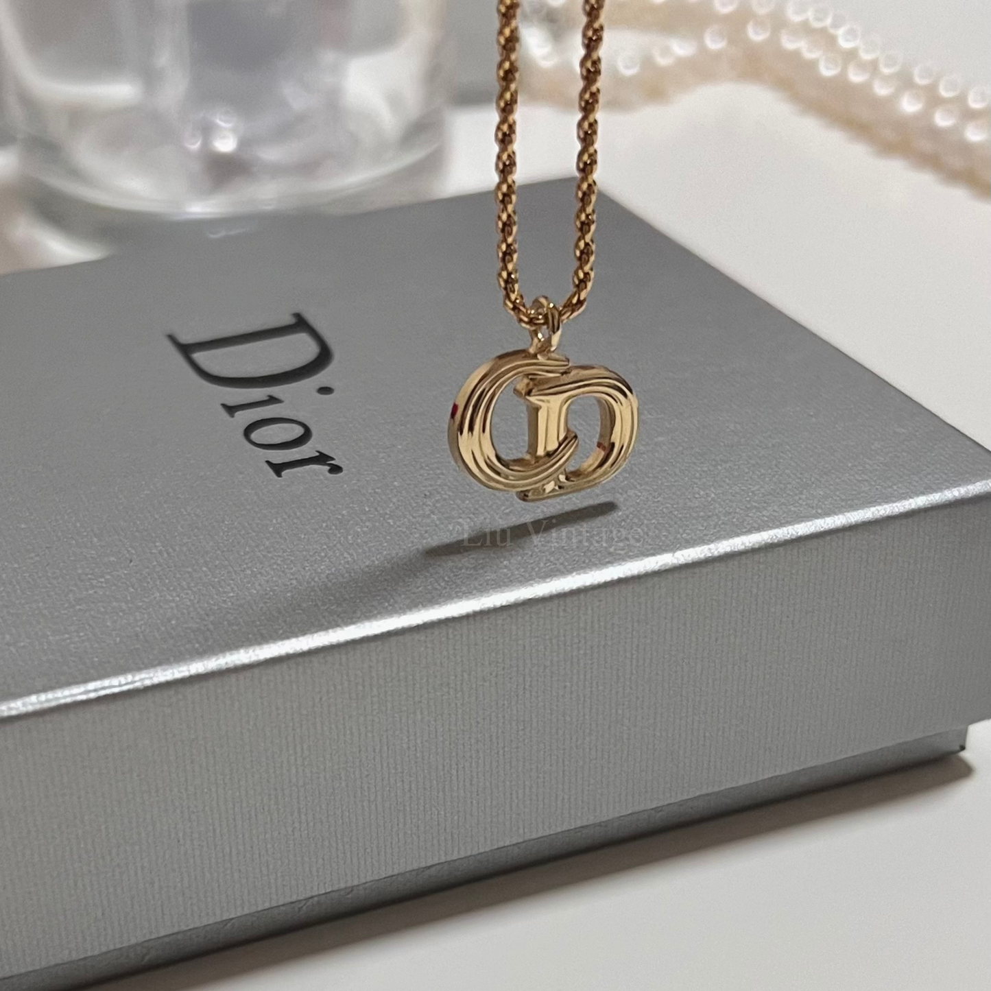 Vintage Dior Textured CD Necklace