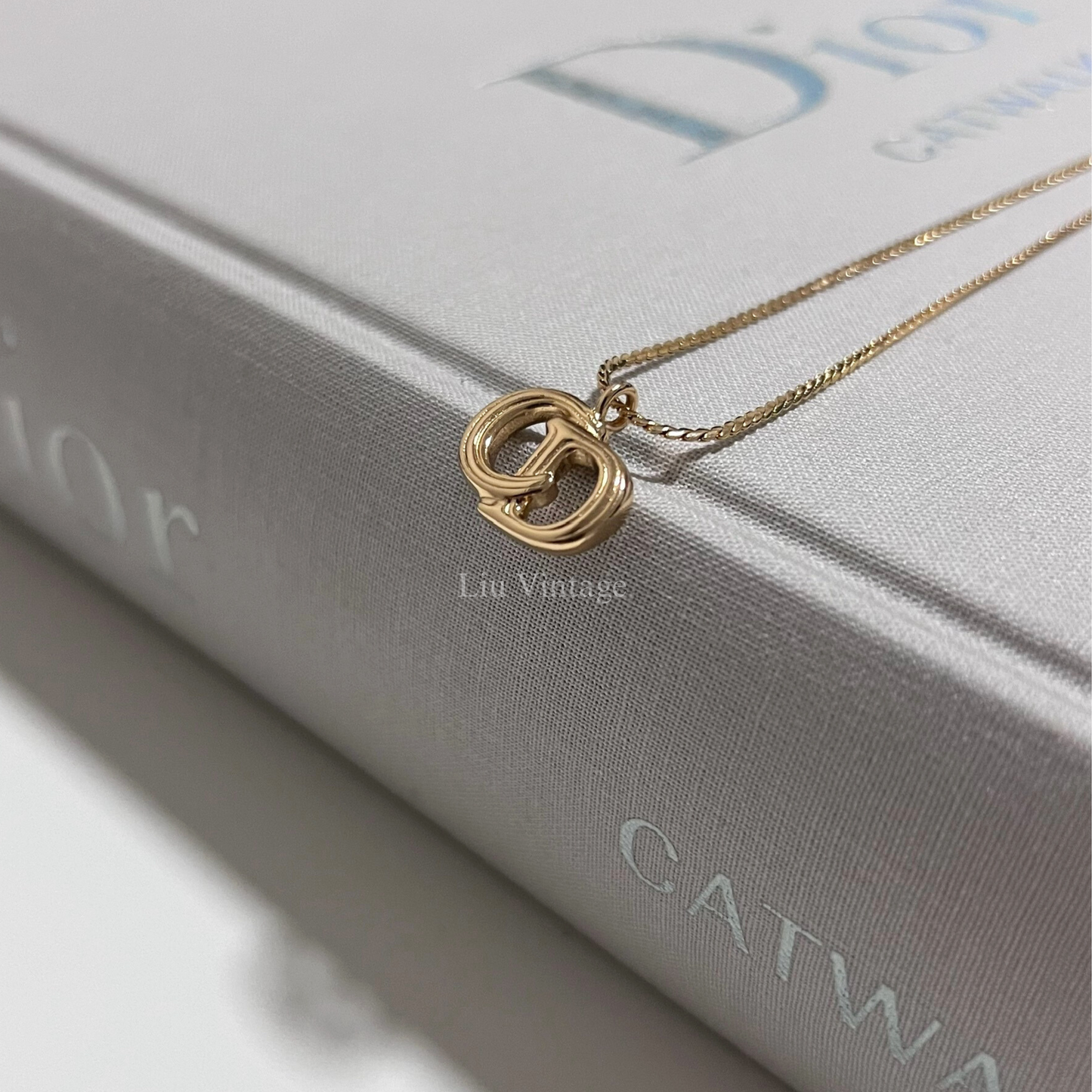 Vintage Dior Textured CD Necklace