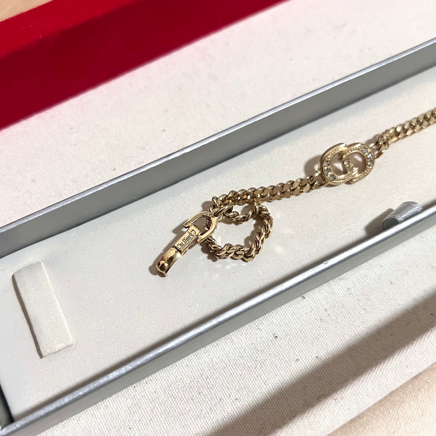 Vintage Crystal CD Bracelet