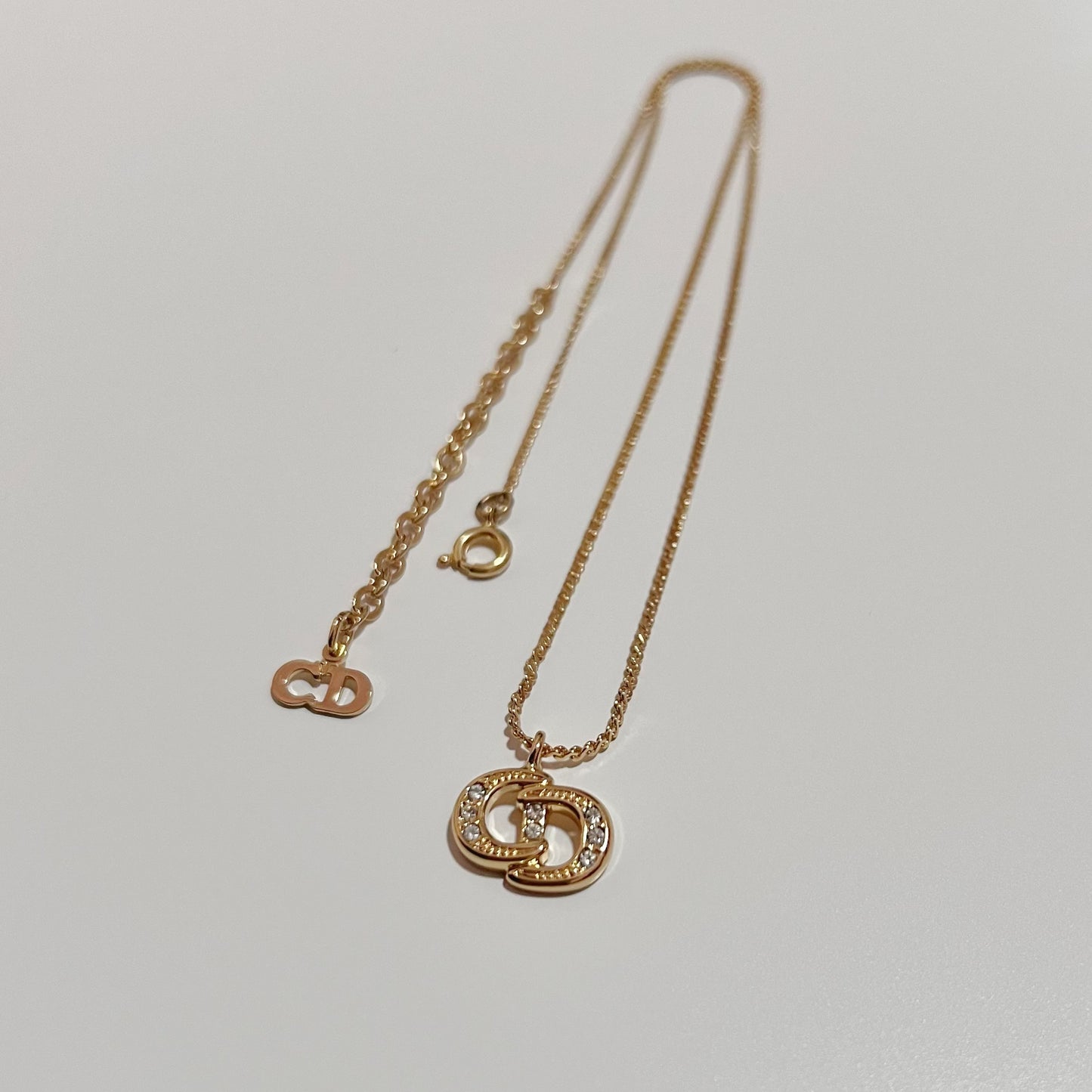 Vintage Dior Crystal CD Necklace