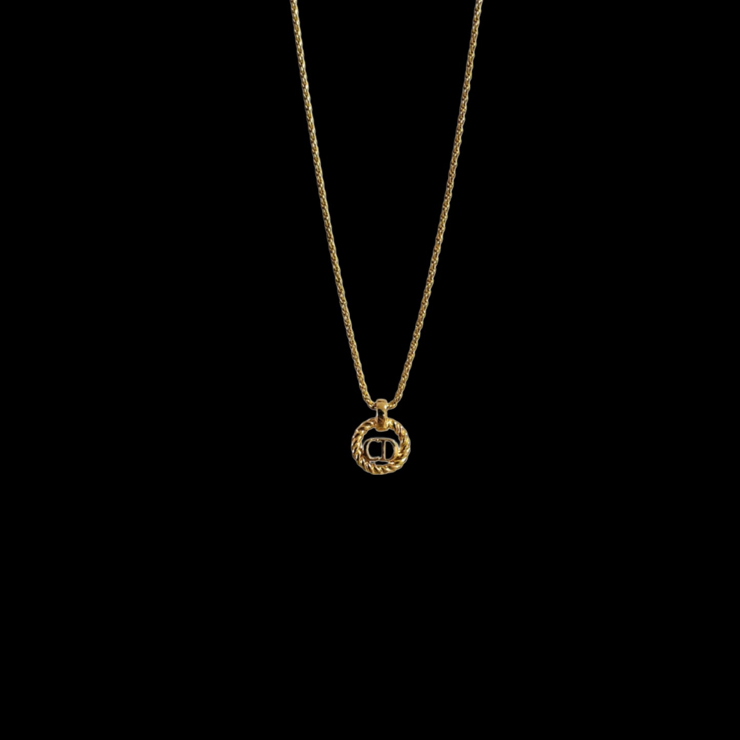 Vintage Dior Round Pendant Necklace