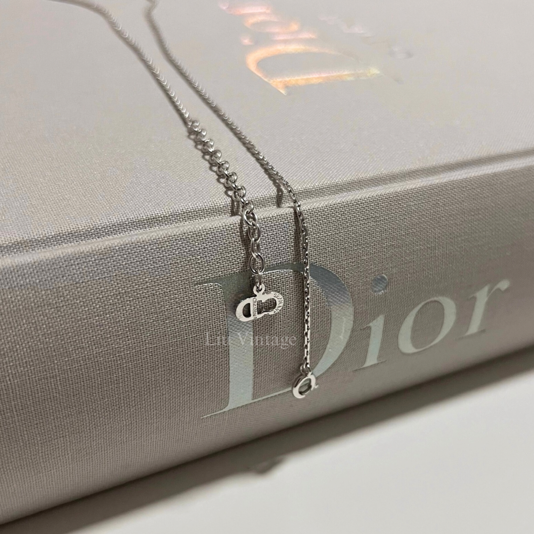 Vintage Dior CD Crystal in silver color