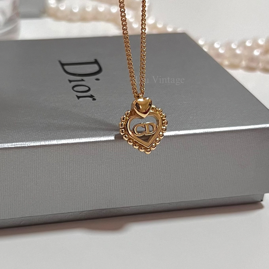 Vintage Dior Heart CD Necklace