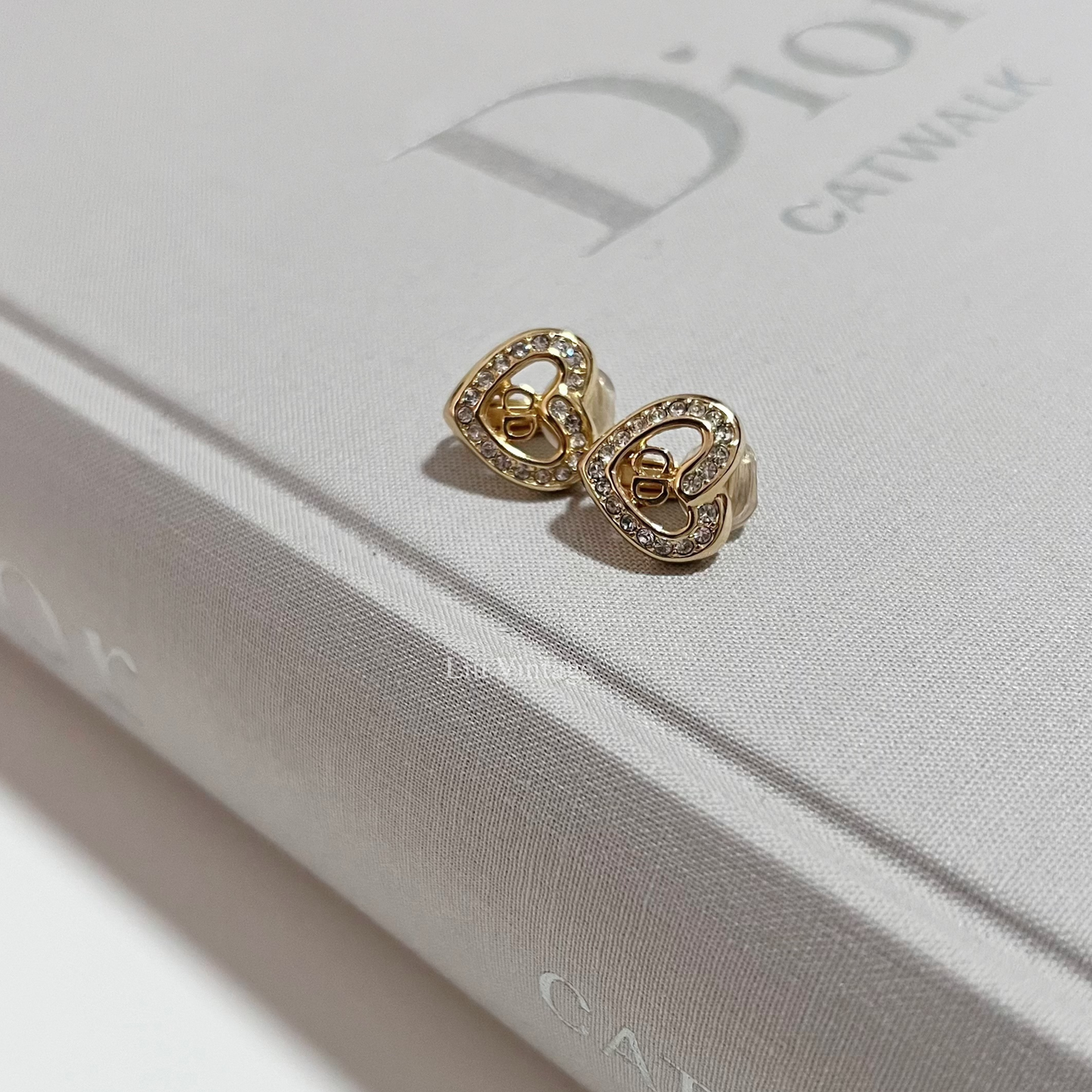 Vintage Dior Heart Clip On Earrings (with crystals)