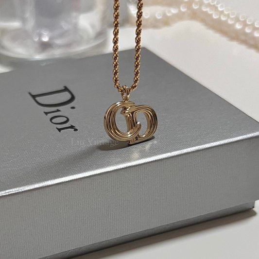 Vintage Dior Textured CD Necklace