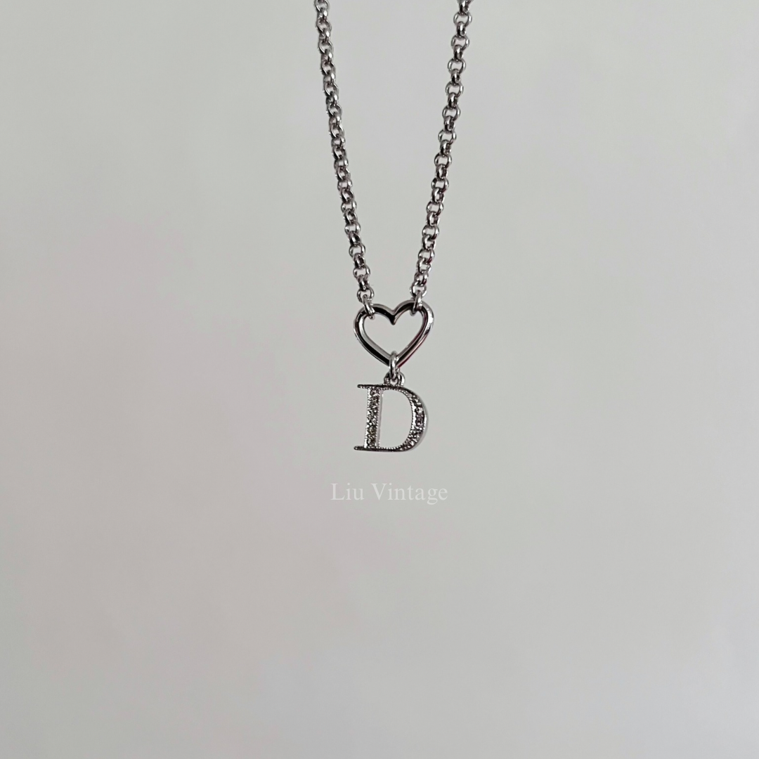 Vintage Dior Heart D with crystals