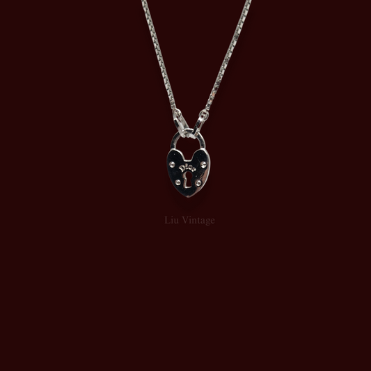 Vintage Dior Heart Lock Necklace