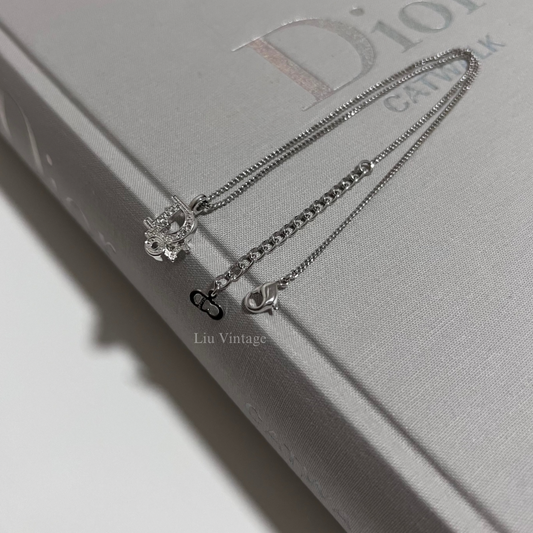 Vintage Dior Logo Necklace (with crystals)