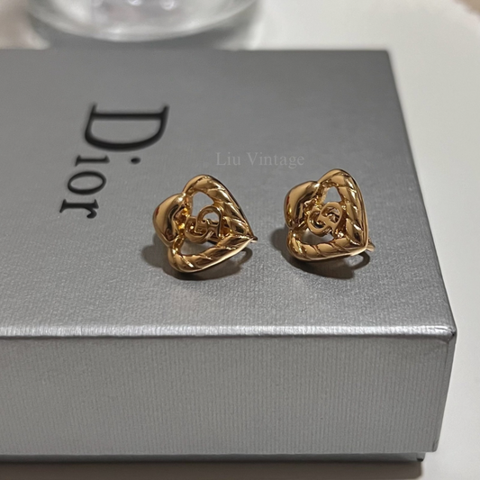 Vintage Dior Heart Clip Ons