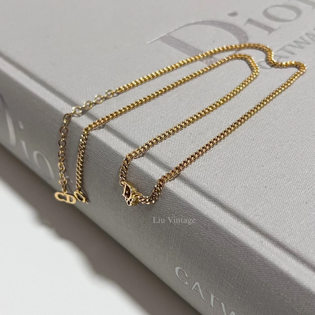 Vintage Dior Mini Logo Necklace