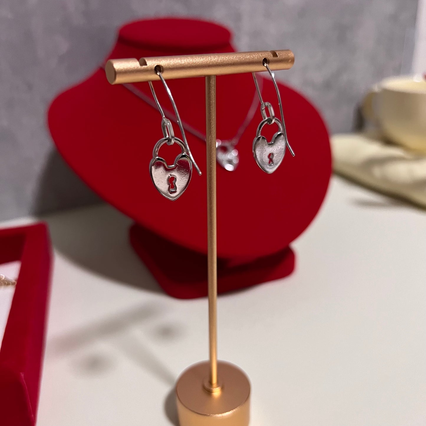 Vintage Dior heart padlock earrings