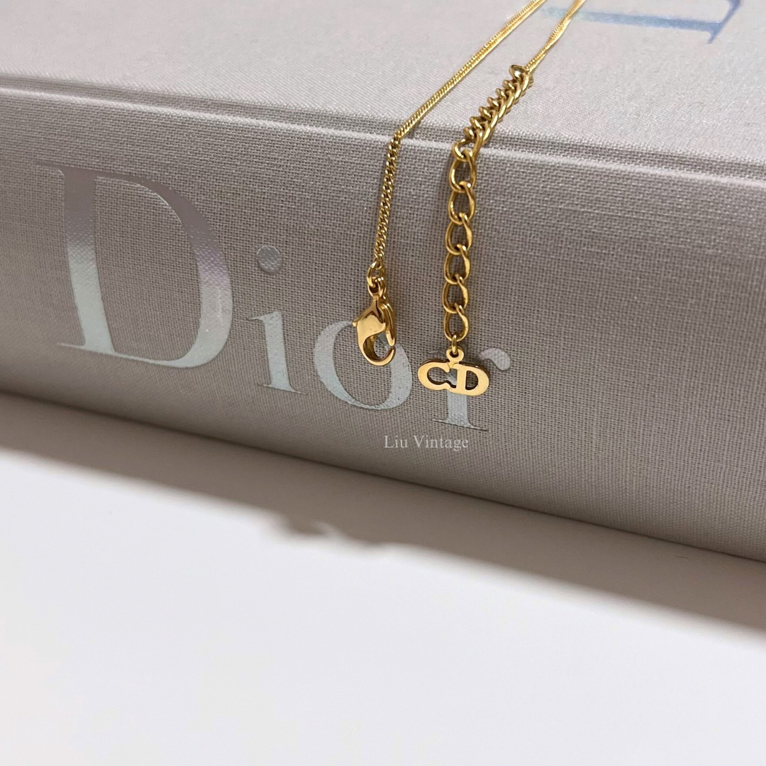 Vintage Dior Heart Spellout Necklace