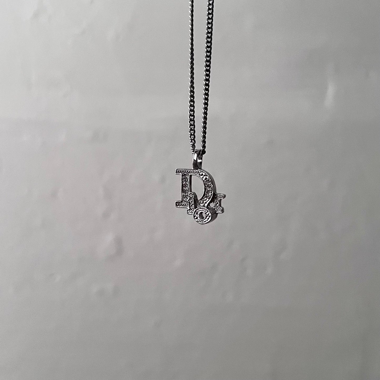 Vintage Dior Logo Necklace (with crystals)