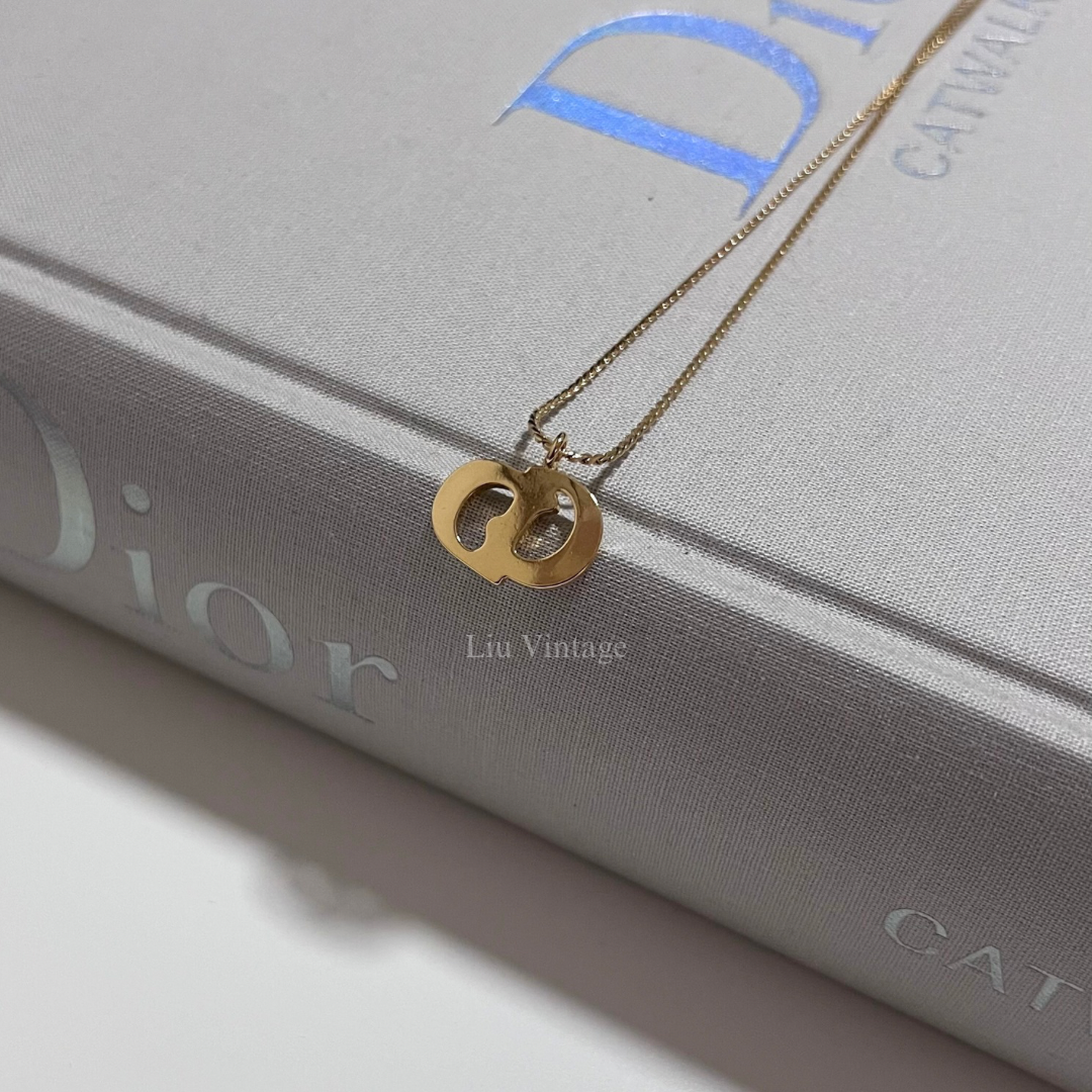 Vintage Dior Textured CD Necklace