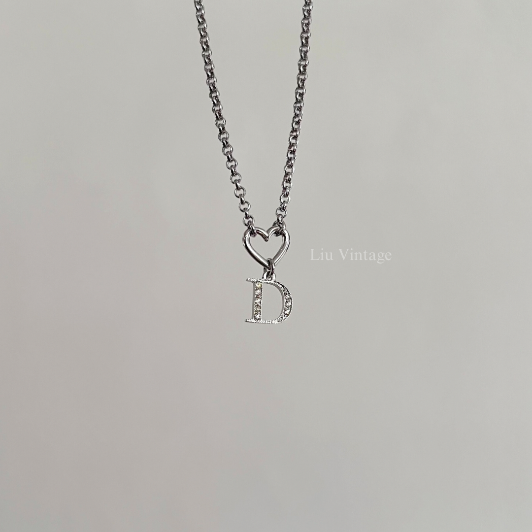 Vintage Dior Heart D with crystals