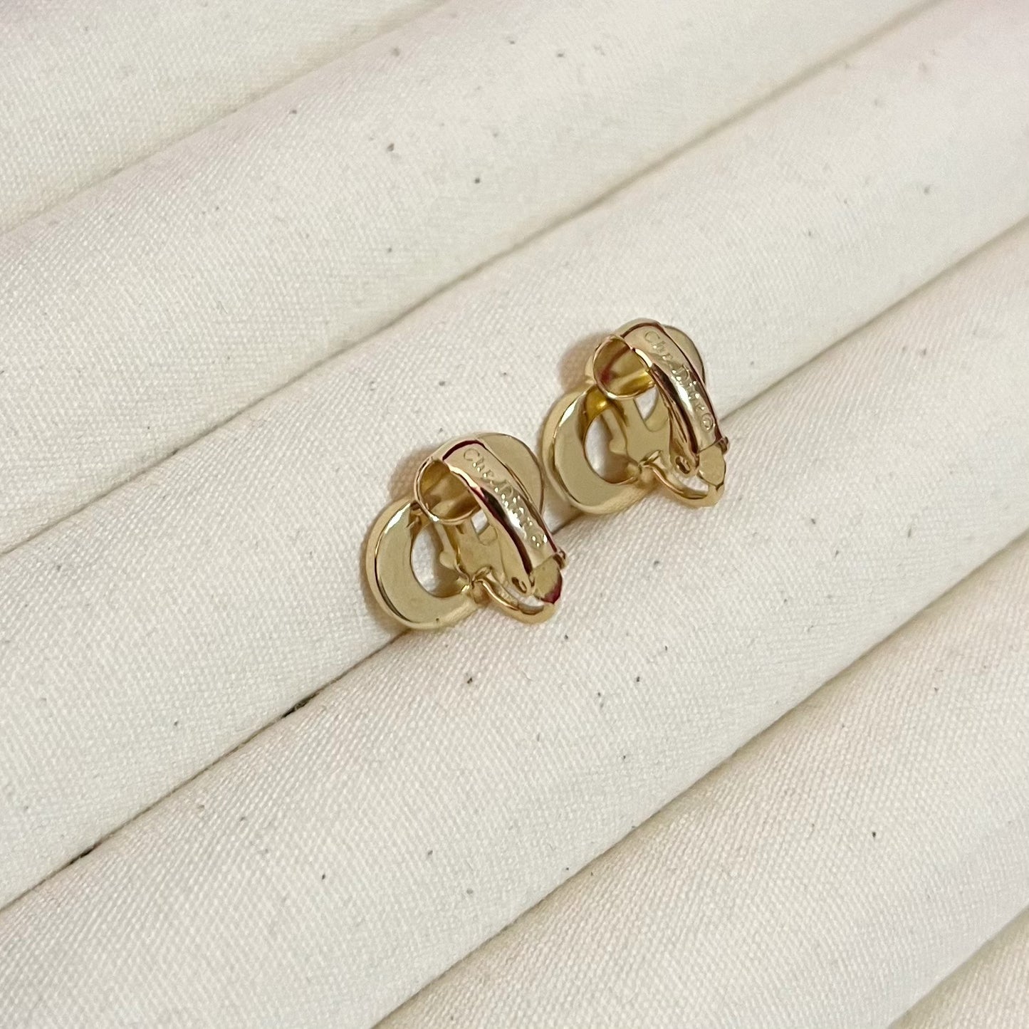 Vintage Dior Crystal CD Clip On Earrings