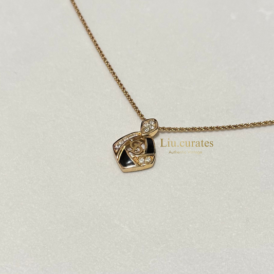 Vintage Dior Black X Gold Colored Necklace