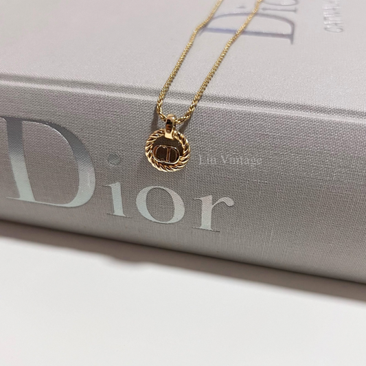 Vintage Dior Round Pendant Necklace