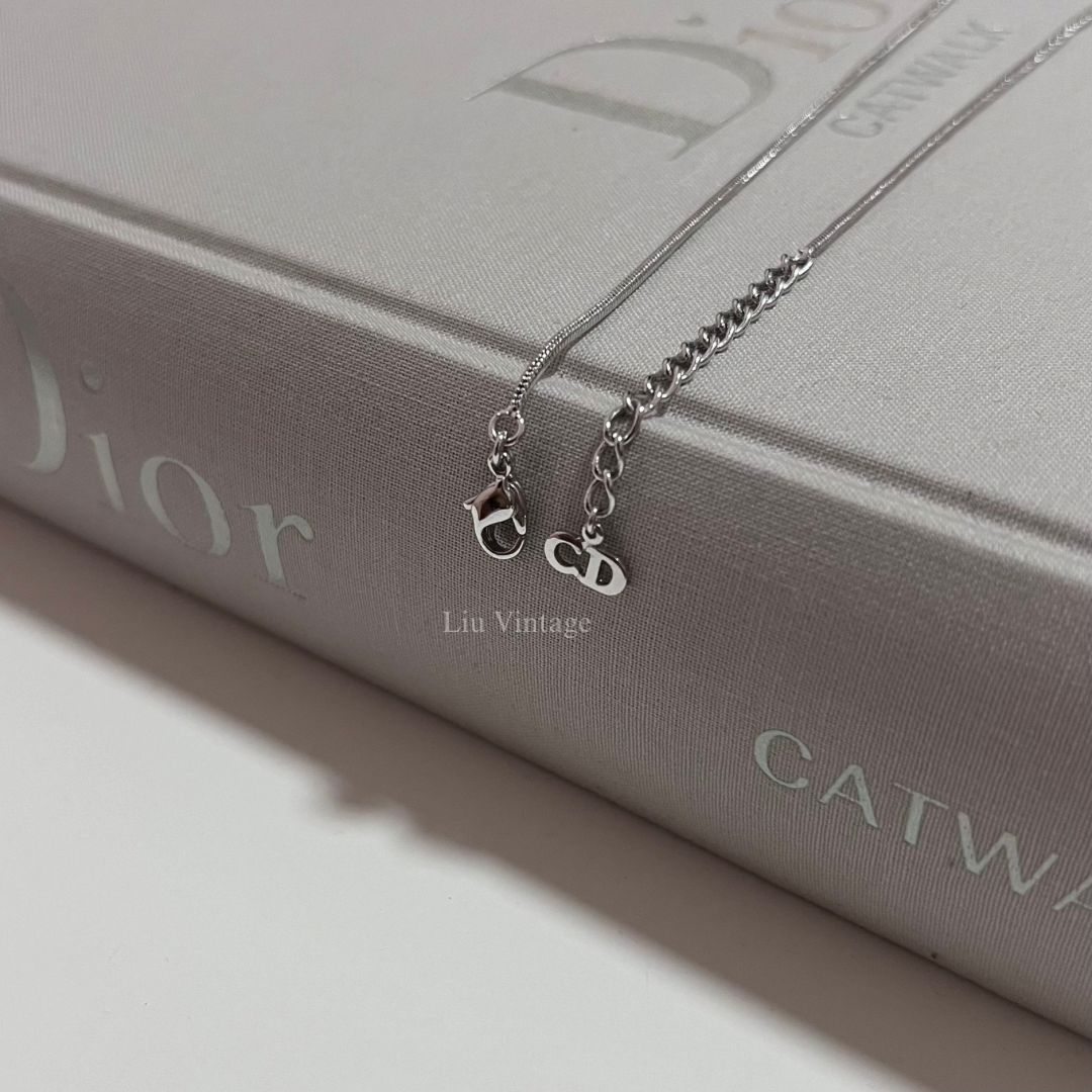 Vintage Dior D Logo Necklace