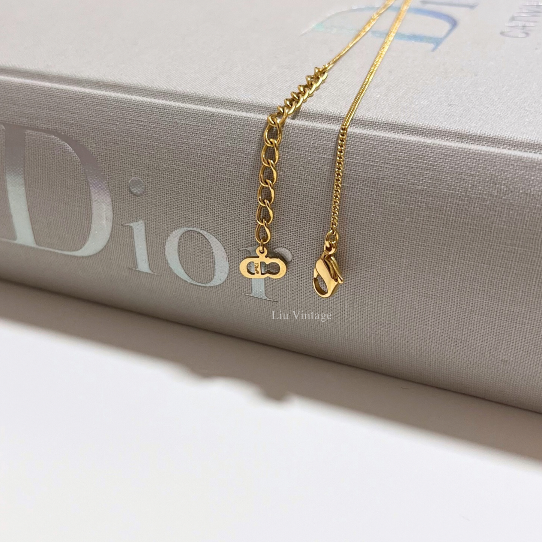 Vintage Dior Heart Spellout Necklace