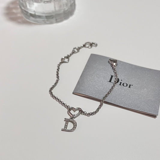 Vintage Dior Heart Dangling Bracelet