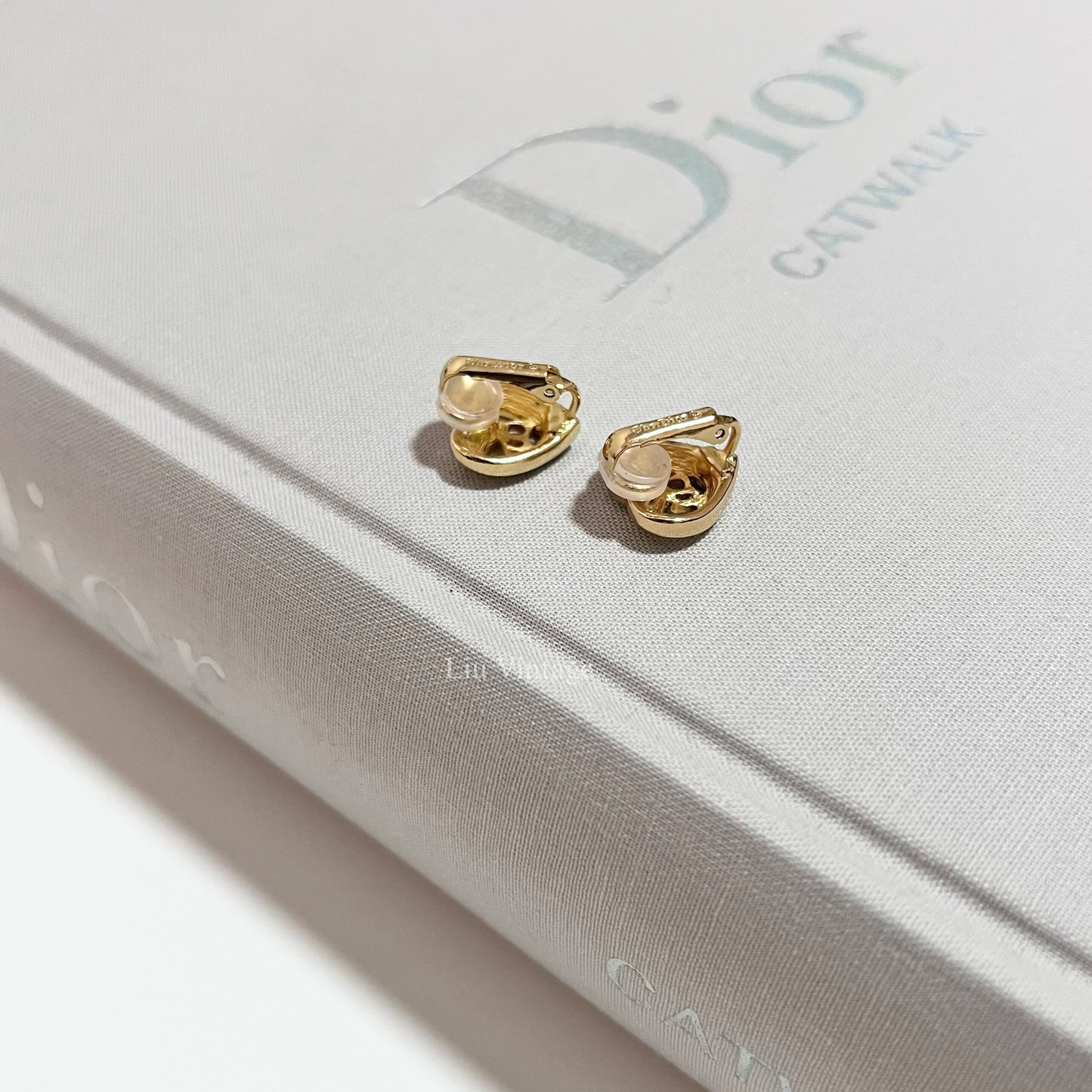 Vintage Dior Heart Clip On Earrings (with crystals)